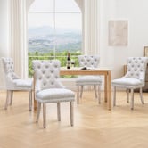 Hoxton Room Faust Tufted Pine Wood Dining Chairs
