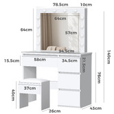 Hoxton Room 2 Piece Vehsa Dressing Table &amp; Stool Set