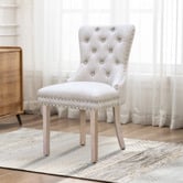 Hoxton Room Faust Tufted Pine Wood Dining Chairs