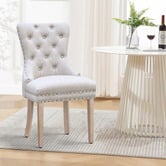 Hoxton Room Faust Tufted Pine Wood Dining Chairs