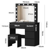 Hoxton Room 2 Piece Vehsa Dressing Table &amp; Stool Set