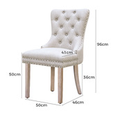 Hoxton Room Faust Tufted Pine Wood Dining Chairs