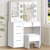Hoxton Room 2 Piece Ashly Dressing Table &amp; Stool Set