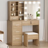 Hoxton Room 2 Piece Ashly Dressing Table &amp; Stool Set