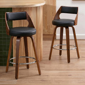 Hoxton Room 65cm Davian Faux Leather Swivel Bar Stools