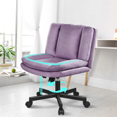 Hoxton Room Portham Velvet Office Chair with Castors