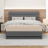 Hoxton Room Grey Alpine Upholstered Gas Lift Storage Bed with LED
