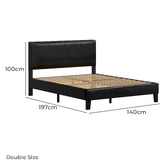 Hoxton Room Black Kyle Faux Leather Bed