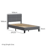 Hoxton Room Grey Cassandra Upholstered Bed