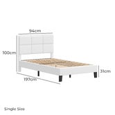 Hoxton Room White Cassandra Faux Leather Bed Frame