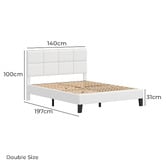 Hoxton Room White Cassandra Faux Leather Bed Frame