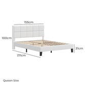 Hoxton Room White Cassandra Faux Leather Bed Frame