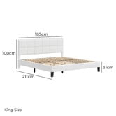 Hoxton Room White Cassandra Faux Leather Bed Frame