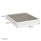 Hoxton Room White Tiago Faux Leather Gas Lift Bed Base