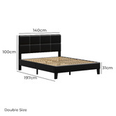Hoxton Room Black Cassandra Faux Leather Bed Frame