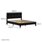 Hoxton Room Black Cassandra Faux Leather Bed Frame