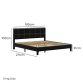 Hoxton Room Black Cassandra Faux Leather Bed Frame