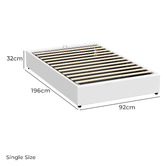 Hoxton Room White Tiago Faux Leather Gas Lift Bed Base