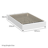 Hoxton Room White Tiago Faux Leather Gas Lift Bed Base
