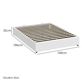 Hoxton Room White Tiago Faux Leather Gas Lift Bed Base