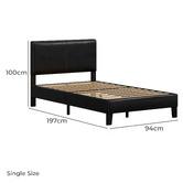 Hoxton Room Black Kyle Faux Leather Bed