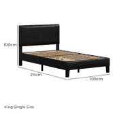 Hoxton Room Black Kyle Faux Leather Bed