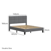 Hoxton Room Grey Cassandra Upholstered Bed