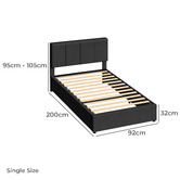 Hoxton Room Charcoal Macauley Gas Lift Bed Frame