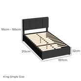 Hoxton Room Charcoal Macauley Gas Lift Bed Frame