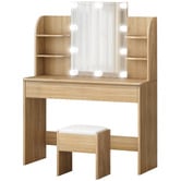 Hoxton Room 2 Piece Taimi Dressing Table &amp; Stool Set