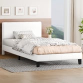 Hoxton Room White Kyle Faux Leather Bed