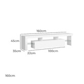 Hoxton Room Grace 2 Drawer Entertainment Unit with LED