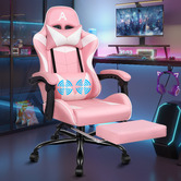 Hoxton Room Darius Faux Leather Gaming Chair with Lumbar Massage