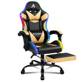 Hoxton Room Delina LED Massage &amp; Gaming Chair with Footrest