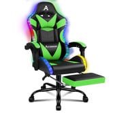 Hoxton Room Delina LED Massage &amp; Gaming Chair with Footrest