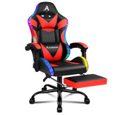 Hoxton Room Delina LED Massage &amp; Gaming Chair with Footrest