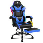 Hoxton Room Delina LED Massage &amp; Gaming Chair with Footrest