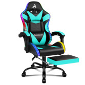 Hoxton Room Delina LED Massage &amp; Gaming Chair with Footrest