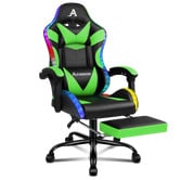 Hoxton Room Delina LED Massage &amp; Gaming Chair with Footrest