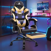 Hoxton Room Aeruth Massage &amp; Gaming Chair with Footrest