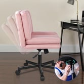 Hoxton Room Portham Velvet Office Chair with Castors
