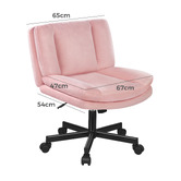Hoxton Room Portham Velvet Office Chair with Castors