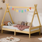 Hoxton Room Citali Pine Wood Teepee Single Bed Frame