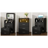 Hoxton Room 2 Piece Cassian LED Dressing Table &amp; Stool Set