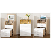 Hoxton Room 2 Piece Cassian LED Dressing Table &amp; Stool Set