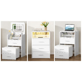 Hoxton Room 2 Piece Cassian LED Dressing Table &amp; Stool Set