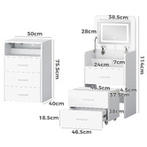 Hoxton Room 2 Piece Cassian LED Dressing Table &amp; Stool Set