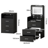 Hoxton Room 2 Piece Cassian LED Dressing Table &amp; Stool Set