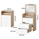 Hoxton Room 2 Piece Cassian LED Dressing Table &amp; Stool Set