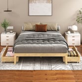 Hoxton Room Kiri Pine Wood Bed Base with Underbed Storage